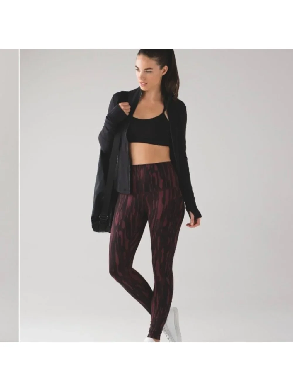 Lululemon Wunder Under Pant(Full-On Luon)Painted Animal Bordeaux drama
